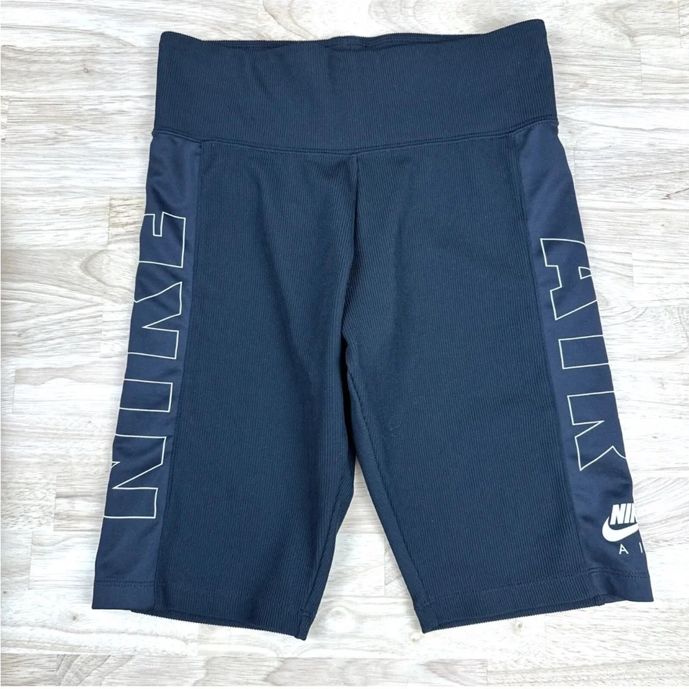 NIKE AIR Shorts Womens Small Black Poly Stretch Tight Athletic Fit DB3826-010